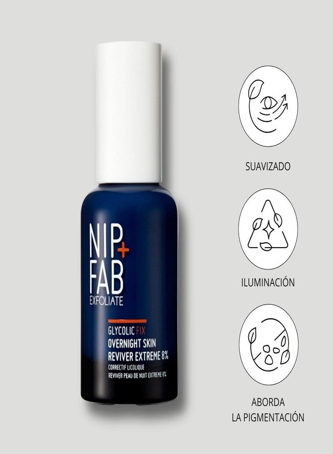 نيب بلس فاب مقشر البشرة الليلي Nip+Fab Glycolic Fix Extreme بتركيز 8%، 1.52 أونصة سائلة، مقشر للبشرة مع حمض اللاكتيك وتركيبة خاصة لتنعيم البشرة وترطيبها وتجديدها - Image 3